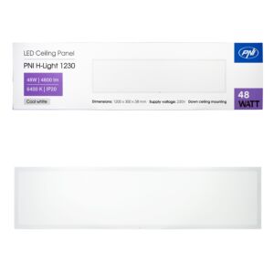 LED-Panel PNI H-Light 1230 48W, 1200x300mm, 4800lm, 6400K, Innenbereich, Einbau