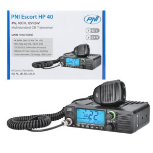 CB-Funkgerät PNI Escort HP 40 Multistandard, 4 W, AM, FM, 12–24 V, ASQ, RF-Verstärkung