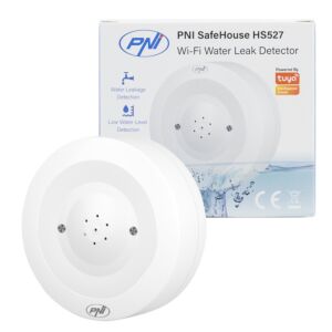 PNI SafeHouse HS527 Hochwassersensor-Detektor mit WLAN, mit 80-dB-Tonalarm, integriertem Lautsprecher, für Überschwemmungen und