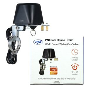 Intelligentes Ventil PNI Safe House HS541 mit WLAN, zum Abschalten der Wasser-/Gasversorgung über das Internet, kompatibel mit 