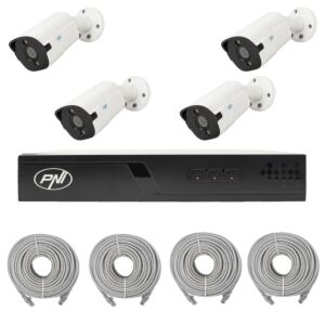 Videoüberwachungspaket mit 4 Kameras und 20 Meter Kabeln inklusive