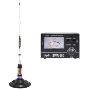 PNI ML70 CB-Antennenpaket, Länge 70 cm mit mitgeliefertem Magnet + PNI SWR-300 Reflektometer