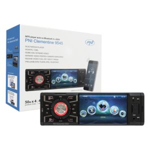 MP5-Player Clementine 9545 1DIN-Display, 4 Zoll, 50 W x 4, Bluetooth, UKW-Radio, SD und USB, 2 Cinch-Videoeingänge / -ausgänge