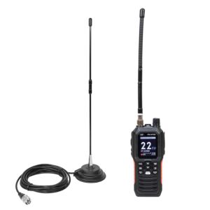 Tragbares CB-Funkgerät-Paket PNI Escort HP 102 Multistandard, 4W, 12V-24V, AM/FM mit CB-Antenne PNI Extra 40 mit Magneten