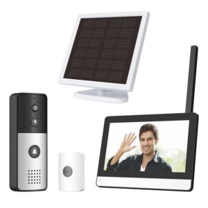 PNI SafeHome PT770 WiFi drahtlose Smart-Video-Gegensprechanlage, Full HD 1080P, Toreinheit mit Solarpanel, Tuya Smart, in