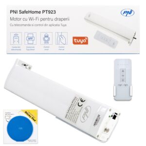 Intelligentes Motorpaket für Vorhänge, PNI SafeHome PT923 WLAN-Vorhänge mit Klebepad (blau)