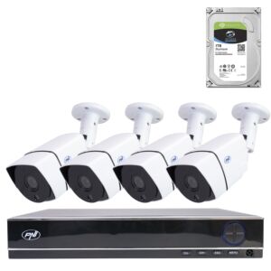 PNI House PTZ1300 Full HD AHD Videoüberwachungskit Paket - NVR und 4 Außenkameras 2MP Full HD 1080P mit HDD 1TB inkl