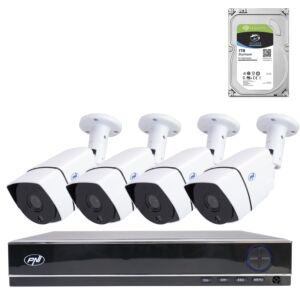 AHD PNI House PTZ1300 Full-HD-Videoüberwachungskit-Paket – NVR und 4 Außenkameras 2 MP Full HD 1080P mit Festplatte 1 TB inkl