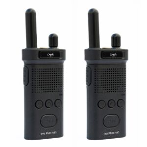 Kit mit 2 tragbaren Radiosendern PNI PMR R60 446 MHz, 0,5 W, 16 programmierbare Kanäle, 16 PMR- und 50 CTCSS- und 104 DCS-Töne, Sca