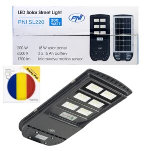 Paket PNI SL220 200W Straßenbeleuchtung mit eingebautem Solarpanel + Geschenk-Sticky Pad-Flagge