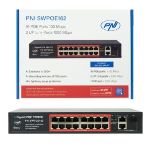 SWPOE162 POE PNI-Switch mit 16 POE-Ports und 2 1000-Mbit/s-Ports