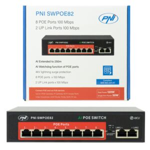 Switch POE PNI SWPOE82 mit 8 POE-Ports