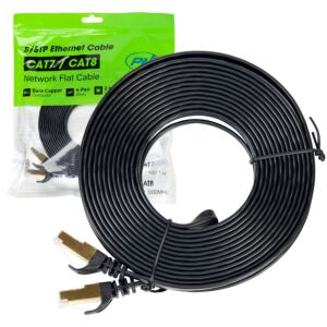 Flaches Netzwerkkabel CAT7 schwarz