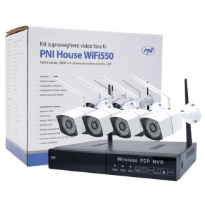 Videoüberwachungskit PNI House WiFi550 NVR und 4 drahtlose Kameras, 1.0MP