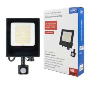 LED-Reflektor PNI GreenHouse WS550 50 W mit Bewegungssensor, Empfindlichkeitseinstellung, Leuchtdauer, 3000 K – 6500 K, Funktion