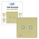 Doppelschalter mit Touch PNI SH202G aus Glas, Gold mit LED-Anzeige, Farbe Gold