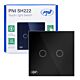 PNI SH222 Glas-Doppel-Touch-Schalter, schwarz mit LED-Anzeige, 10 A, 2 x 200 W