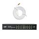 PNI SW016 Switch-Paket, 16 x 10/100/1000 Mbit/s, Gigabit, Metallgehäuse und 3 m CAT8-Patchkabel PNI U8030W